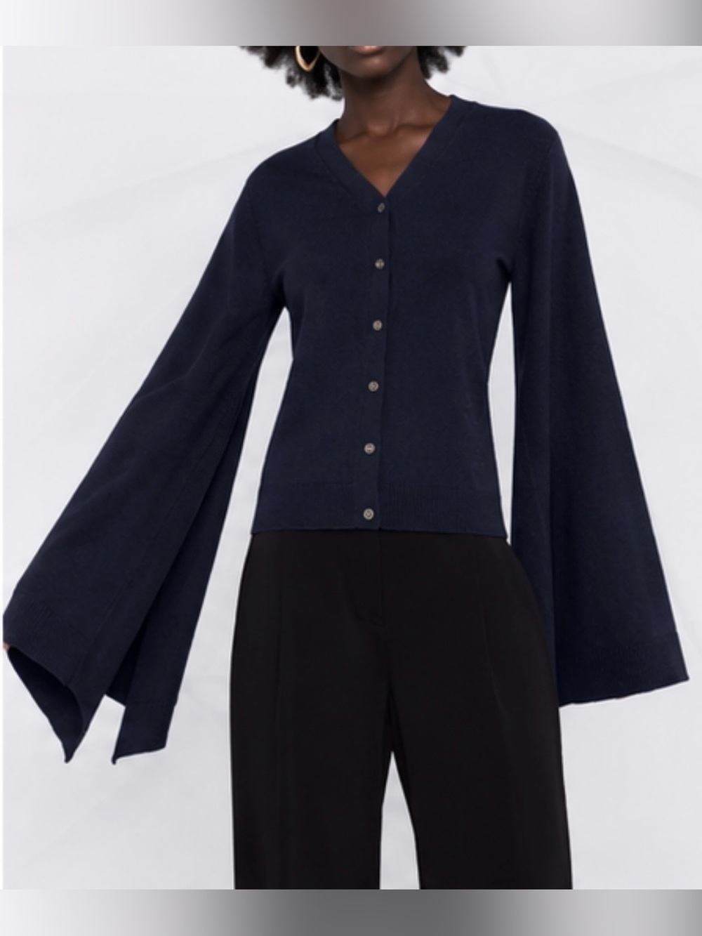 JW Anderson Wing Drape Sleeve Merino Wool Cardigan